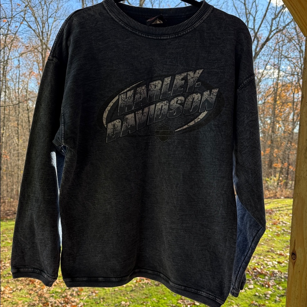 Harley-Davidson Blue Marbling Crew Neck Sweater